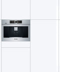 24 Inch Wide Built In Automatic Coffee Machine With Home Connect For A Smart Kitchen, Stainless Steel Finish in cabinetry