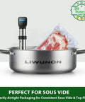 Sous vide cooking with Durable Multi Layer BPA Free Vacuum Sealer Bags Rolls Set With Three 11 Inch By 20 Foot And Three 8 Inch By 20 Foot