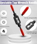 Adjustable tap wrench handle for one sixteenth inch to one quarter inch and M1 to M8 taps, carbon steel construction
