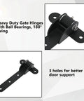 2 Pack Heavy Duty Gate Hinges 180 Degree Swing With Ball Bearings Built From Carbon Steel for Barn Gates and Fences