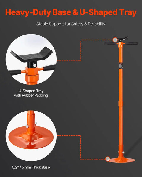Underhoist Support Stand Three Quarter Ton Capacity with two wheels, adjustable height, tubular steel frame, U-shaped tray visible
