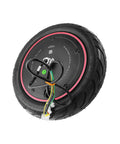 350W Brushless Hub Motor For Electric Skateboards And Longboards, side view showing wiring and tire details.