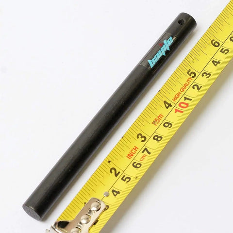 Extra Large Half Inch By Six Inch Ferro Rod Survival Fire Starter Ferrocerium With Drilled Lanyard Hole next to measuring tape