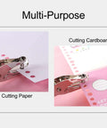 Single Hole Punch 1/4 Inch And 1/8 Inch, Workhorse Metal Paper Punch shown cutting paper and cardboard for crafts and tags