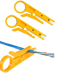 Three Pack Handy Network Wire Stripper Punch Down Cutter for RJ45 Cat5 Cat5e Cat6 Data Cables and Telephone Cables UTP Cable