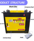 Rock Solid Electric Rebar Bender And Steel Bar Bending Machine Handles Round Ribbed Steel With Easy 0 To 180 Degree Adjustments front view showing control panel and steel body.