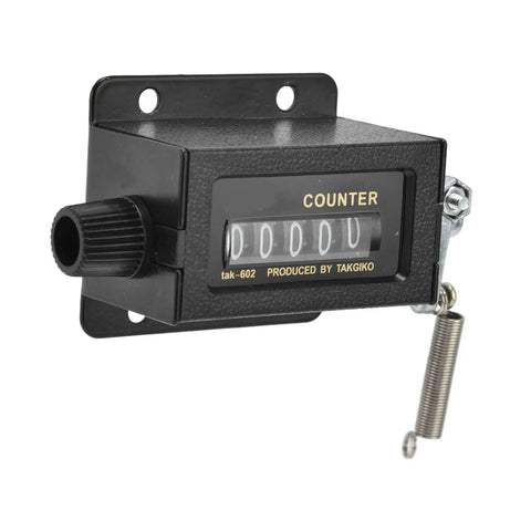5 Digit Bale Counter With Reset Function Glass Mirror Display showing 00000 with side reset lever and spring attachment