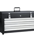 Three Drawer 22 Inch Portable Metal Tool Box With Heavy Duty Steel Build Dual Locking System Built In Drawer Lock Tool Chest Organizer