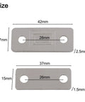 Dimensions of Magnetic Cabinet Catch And Latch Kit For Wardrobe Doors And Drawers, 42mm silver metal hardware, 2 pack