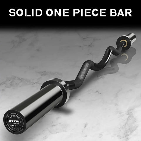 2 Inch EZ Curl Bar With 85 Lb Plates, 350 Lb Weight Capacity Olympic Curl Barbell For Biceps And Triceps on marble surface