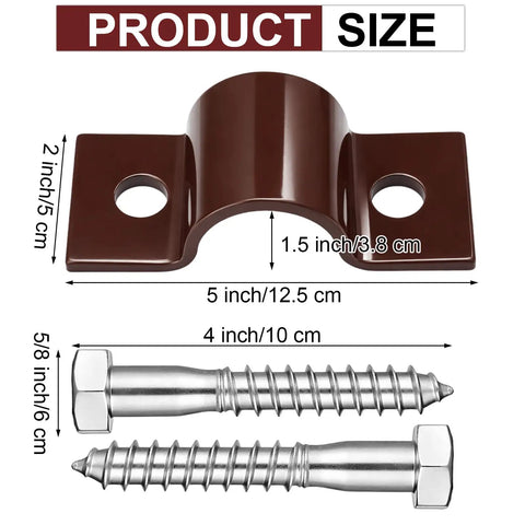 Five Inch Static Uplift Arrestor For Tree Platforms Carbon Steel Bracket With Lag Bolts To Secure Treehouse Fort Tab To Beam And Prevent Movement On Small Trees Easy DIY Installation For Builders And Weekend Warriors