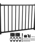 Slick Aluminum Deck Railing Door With No Fuss Self Closing Hinge And Darn Dependable Latch Quick Install Setup Weather Resistant Finish Top Shelf Quality Backyard Gates, black aluminum gate with hardware.