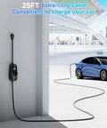 Tesla Level 2 EV Charger For Home, 40A Fast 9.6kW Charging Station with 25-ft cable connected to Tesla car