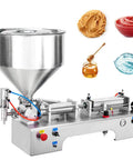 Heavy Duty Semi Automatic Liquid And Paste Filling Machine With Zero Hassle Foot Pedal Switch For Cooking Oils Creams Lotions And Honey Precision Pneumatic Piston Dispenser 20 To 300 Ml with stainless steel funnel.