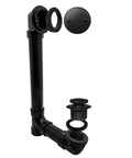 Tip Toe Schedule 40 ABS Bath Waste With Two Hole Elbow Matte Black Finish Tub Drain Assembly Includes Faceplate And Brass Screws