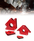 Six Piece Strong Welding Magnet Set With Right Angled And Multi Angle Holders For Fabrication And Soldering Projects Heavy Duty Magnetic Alignment Tool For Precise Welds shown on a table