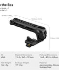 Lightweight NATO Top Handle With Quick Release NATO Rail For DSLR Camera Cages, Ergonomic Silicone Grip, 135mm dimensions