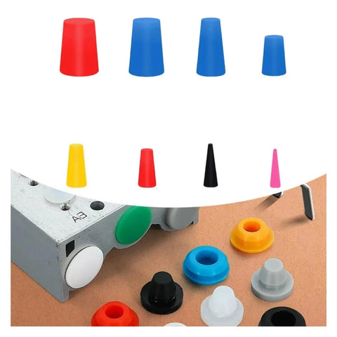Top Tier Silicone Rubber Tapered Plugs Kit With 125 High Temp Stoppers For Practical Multipurpose Hole Sealing And Heat Resistant Applications, assorted sizes
