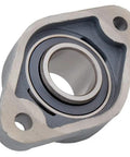 Two Pack 2-Bolt Flange-Mount Ball Bearing Unit With Cast Iron Housing, Insert Bearing, 1-3/4 Inch Bore, Set Screw Locking, 7.401 Inch Flange Length