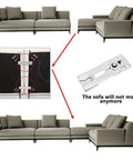 Heavy Duty Sectional Couch Connectors 7 Piece Snap Lock Sofa Clips shown securing modular couch pieces together.