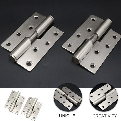 Automatic Self Closing Door Hinge Set In Stainless Steel For Wardrobe And Bathroom Doors With Soft Close And Easy Install