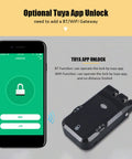 Hella Reliable Dual Motor Smart Lock With Remote Control Deadbolt And Seamless Backup System For Zero Drama Room Security and Slick Keyless Entry Access with Tuya app interface on smartphone.