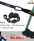 Comparison of durable tree straps for lightweight camping hammock with mosquito net, 8.2ft long, 500 lbs capacity