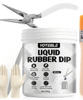 Peelable Rubber Dip For Tools White Plastic Dip Grippy Anti Slip Durable Tool Handle Coating Waterproof Protection 300g with brush and gloves