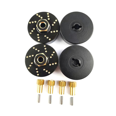 Brass Wheel Weights Set 4 Pack 13g Each For 1 24 Scale RC Crawler Upgrades Includes 7mm Wheel Hex Hub And Extended Hub Adapter