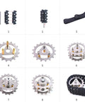 Two Pcs Robot Tank Tracks 95cm Crawler Treads With Gear For DIY Robot Tank Build Durable Stainless Drive Wheel Engineering