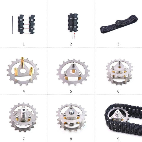 Two Pcs Robot Tank Tracks 95cm Crawler Treads With Gear For DIY Robot Tank Build Durable Stainless Drive Wheel Engineering