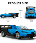 One Eighteen Scale RC Car For Indoor And Outdoor Racing, Fast Electric Sport Toy With LED Headlights and Product Dimensions