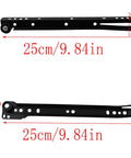 Top Shelf Black Cold Rolled Steel Bottom Mount Drawer Slides 4 Pack Featuring Hella Smooth Gliding Action for 9.84 inch slides.