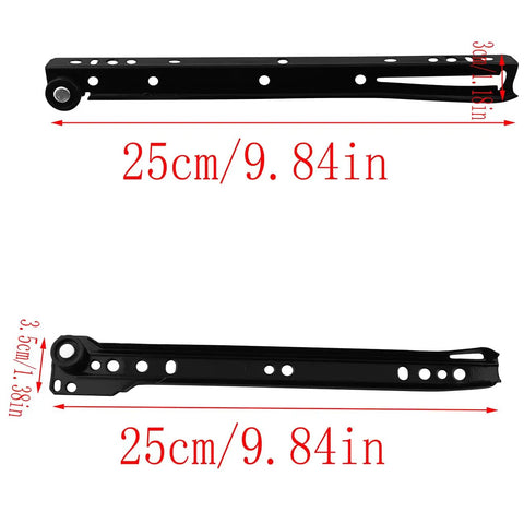 Top Shelf Black Cold Rolled Steel Bottom Mount Drawer Slides 4 Pack Featuring Hella Smooth Gliding Action for 9.84 inch slides.