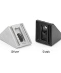 20Pcs 1010 Aluminum Extrusion Corner Brackets with Screws for 1x1 Inch Profile Black Finish shown with silver variant