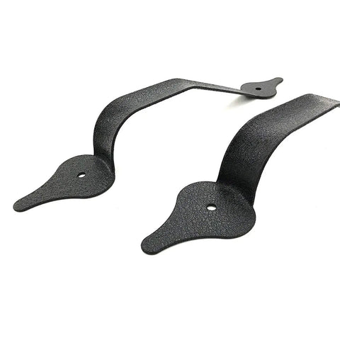 Six Piece Set Garage Door Handle Hinges Decorative Hardware Kit for Barn Style Doors, thick steel base view