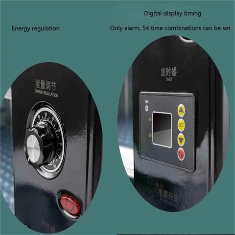 Premium Cold Light UV Curing Box For DLP LCD SLA 3D Printers control panel showing energy regulation and digital timer display.