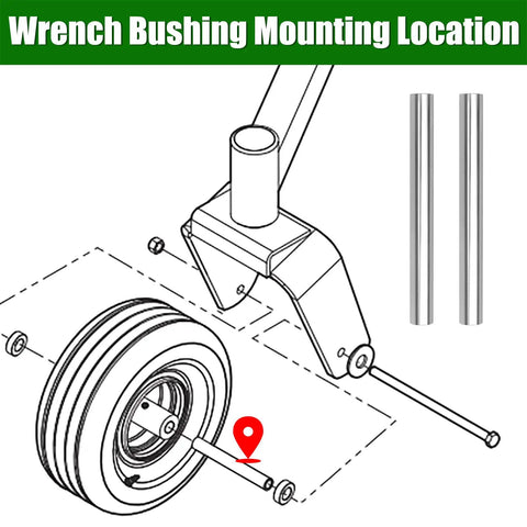Spanner Bushing For MZ Series Mower Front Wheel With Scag Bad Boy Compatibility Delivers Beefed Up Fit And Easy Install Inner Diameter One Half Inch Outer Diameter Five Eighths Inch Height Six Inches, mower front wheel diagram