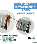 Flame test on Open Slot Cable Raceway Kit 4x4 Inch Wire Duct Set 6.5 Ft Long 8 Pack Gray PVC Cord Hider, UL94V0 RoHS certified.