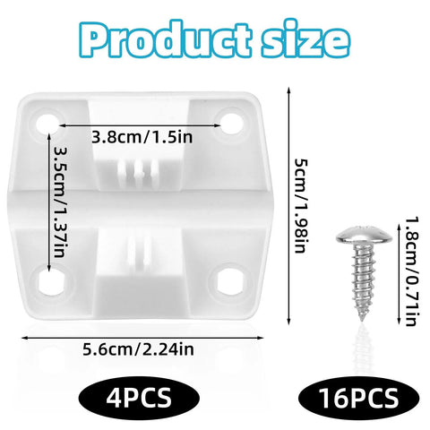 Dimensions of Four Piece Cooler Hinges Replacement Kit With Sixteen Stainless Steel Screws Durable Plastic Hinge Set
