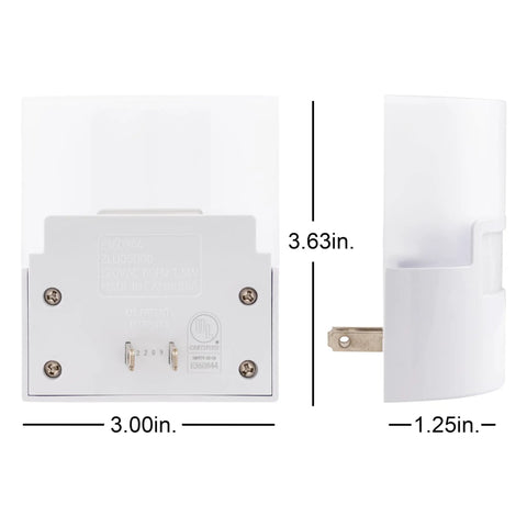 LED Motion Activated Night Light Plug In Wall 40 Lumens Soft White UL Certified Energy Efficient No Fuss Nightlight dimensions