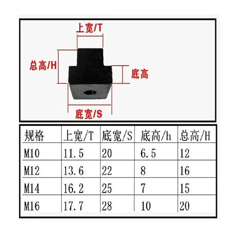 Dimensions chart for Heavy Duty Universal Cnc Mill Machine Positioner With Adjustable Workpiece Stop And Precision Milling Locator Tool.
