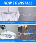 Installation guide for Heavy Duty M12 Galvanized Steel Turnbuckle Hook To Hook Rigging Connector Rust Proof Tension Adjuster.