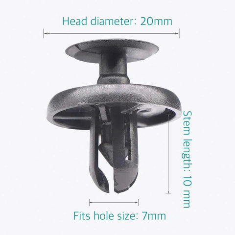 20 Pcs Engine Under Cover Push-Type Retainer Clips Replacement Kit For Toyota And Lexus Cars with dimensions and measurements shown