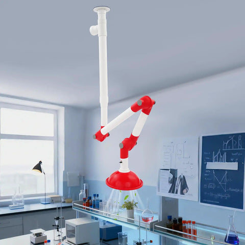 Heavy Duty Laboratory Exhaust Vent For Fume Extraction In Labs, Easy Ceiling Install, shown in a modern lab setting