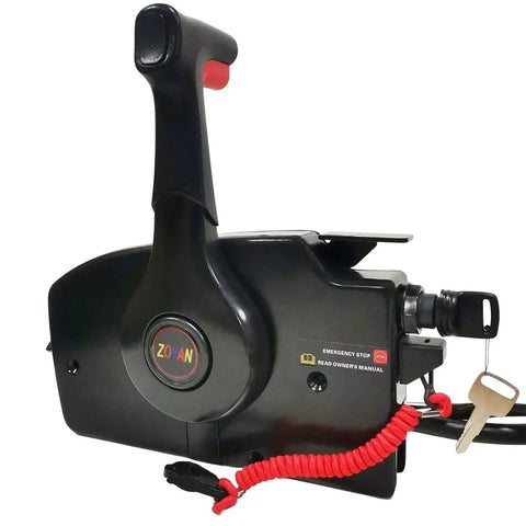 Boat Throttle Control Box With 8-Pin Remote, Outboard Side Mount, Emergency Lanyard For Mercury Engine, Quicksilver Compatible