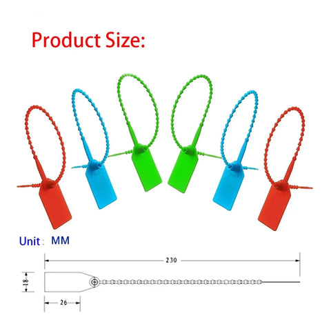 200 Pieces Nylon Cable Ties With Self Locking Security Seals For Cargo Handling Postal Jobs And Storage Marking Tasks In Assorted Bright Colors To Keep Your Stuff Organized And Safe No Fancy Tools Needed, showing red, green, and blue ties.