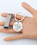 Dope Mini Skateboard Keychain For Skaters And Gift Lovers, Stainless Steel Pendant 1.18 Inches displayed on hand