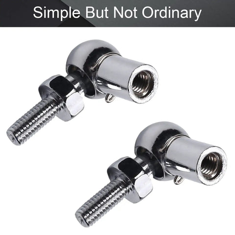 Two Pack Rod End Ball Bearings With Stud M6 Female Thread 6mm Bore A3 Steel Zinc Coated Silver Tone