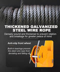Thickened galvanized steel wire rope used in Heavy Duty Electric Lifting Hoist 500 Kg Capacity Foldable Garage Crane for safety.